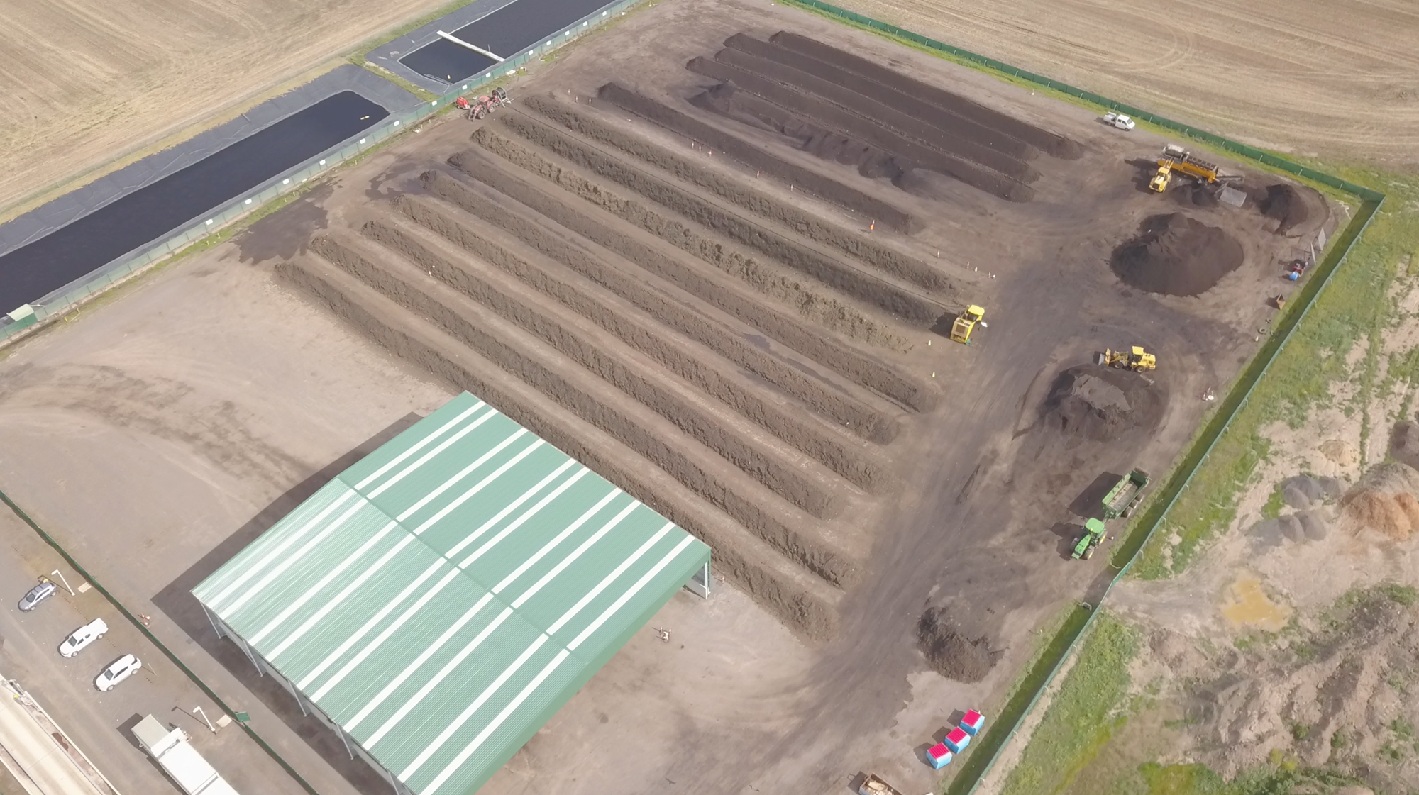 Aerial drone view of the Anakie garden organics processing facility